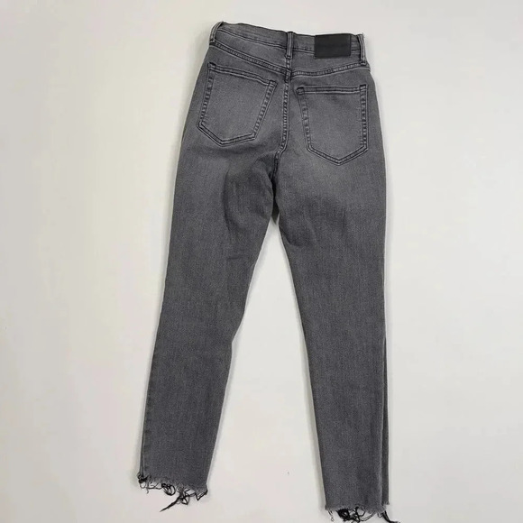 Everlane Raw Hem High Rise Skinny Ankle Jeans Faded Black 25 - Picture 11 of 12